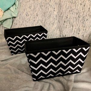 Black and White Storage Baskets Set of 2